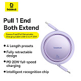 Baseus Free2Pull Retractable Type-C to iP 20W 1m Freely Stretching PD 20W Fast Charging Data Cable 480Mbps Transmission Rate