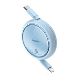 Baseus Free2Pull Retractable Type-C to iP 20W 1m Freely Stretching PD 20W Fast Charging Data Cable 480Mbps Transmission Rate
