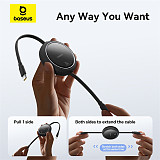 Baseus Free2Pull Retractable Type-C to iP 20W 1m Freely Stretching PD 20W Fast Charging Data Cable 480Mbps Transmission Rate