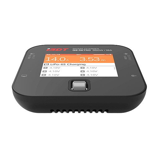 ISDT Q6-Retro 350W 16A DC Lipo Battery Balance Charger Discharger for 2-6S Digital Battery Li-Po Li-Hv Li-Ion Li-Fe NiMH Ni-Cd