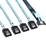 SlimSAS 8654 MCIO 4I 38pin to 4X SATA Cable PCIE5.0 PCI-E Server Data Connection Cable