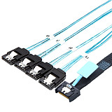 SlimSAS 8654 MCIO 4I 38pin to 4X SATA Cable PCIE5.0 PCI-E Server Data Connection Cable