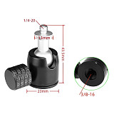 Aluminum Alloy 360 Degree Swivel Tripod Ball Head Mount Universal 1/4 3/8 M4 M5 M6 Thread Mount for DSLR Camera Tripod Mounting