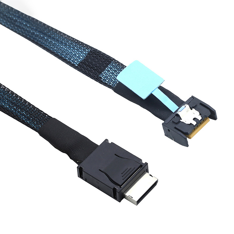 Gen5 PCI-E MCIO Slimline SFF-8654 4i to Oculink SFF-8611 4i Adapter Cable