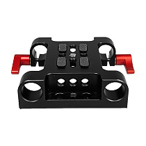 15mm Dual Hole Tube Clamp Pan Tilt Rod Rail Clamp Mounting Base Universal DSLR Camera Quick Installation Board Slide Rail And Focus Cage Kit