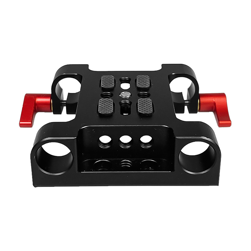 15mm Dual Hole Tube Clamp Pan Tilt Rod Rail Clamp Mounting Base Universal DSLR Camera Quick Installation Board Slide Rail And Focus Cage Kit