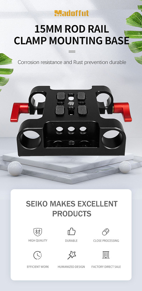 15mm Dual Hole Tube Clamp Pan Tilt Rod Rail Clamp Mounting Base Universal DSLR Camera Quick Installation Board Slide Rail And Focus Cage Kit