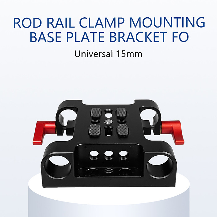 15mm Dual Hole Tube Clamp Pan Tilt Rod Rail Clamp Mounting Base Universal DSLR Camera Quick Installation Board Slide Rail And Focus Cage Kit