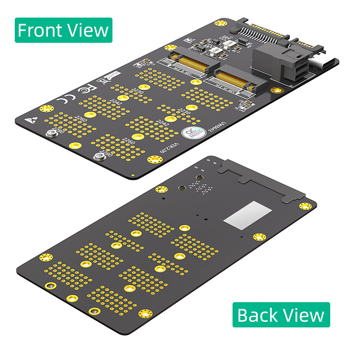 New version 2 in 1 Combo M.2(NGFF) NVMe SSD/SATA-Bus SSD to SFF-8643 and SATA Adapter