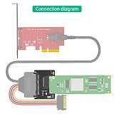 New version U.2 SFF-8639 to NVMe Ruler 1U GEN-Z EDSFF Short SSD E1.S Carrier Adapter