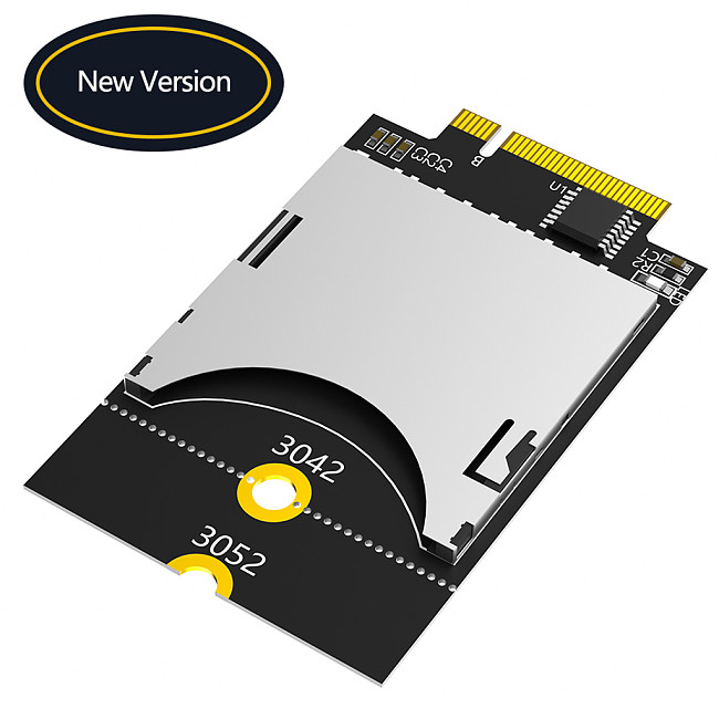 New Version SD Card to NGFF Key B Adapter Supports M.2 key B in format 3042/3052 For Laptop/Embedded Computers