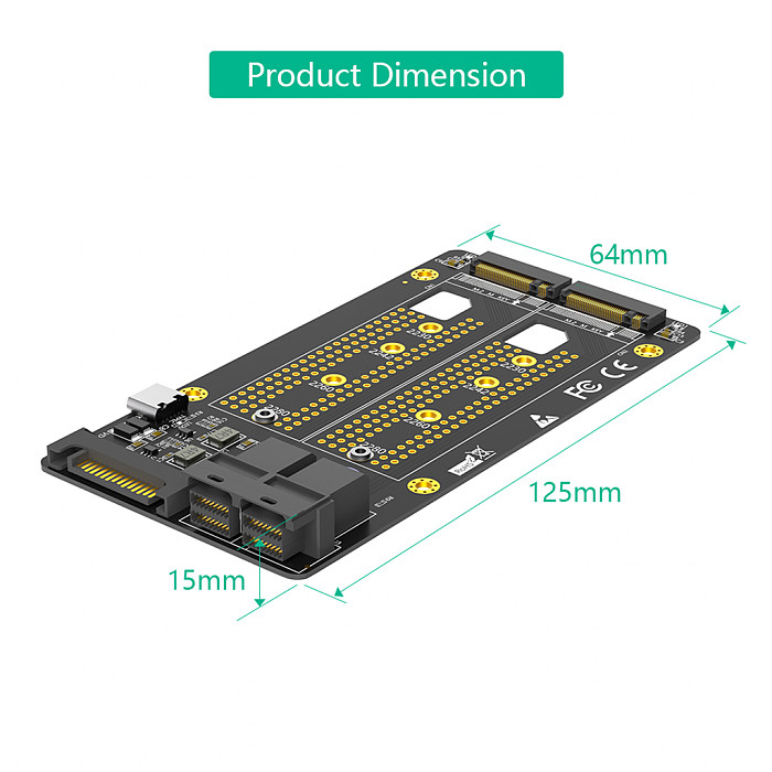New Version Dual M.2 NVME SSD to Dual SFF-8643 Adapter