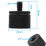 1/4  Female to M5 Male Conversion Screw for Tripod Head Photography Accessories for DSLR Camera Tripod Adapter