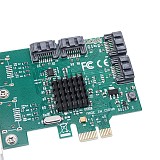 5Gbps PCIE x1 to 4 Ports SATA 3.0 III Controller PCI-E to SATA3.0 Card Hub Adapter Expansion Card PCI Express Adapter Converter