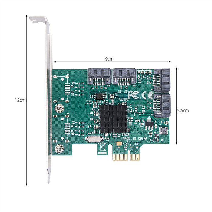5Gbps PCIE x1 to 4 Ports SATA 3.0 III Controller PCI-E to SATA3.0 Card Hub Adapter Expansion Card PCI Express Adapter Converter
