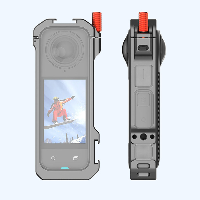 Metal Frame Camera Cage For Insta360 X4 Protective Case with Cold Shoe Magnetic Base Expansion Bracket Action Camera Accessories