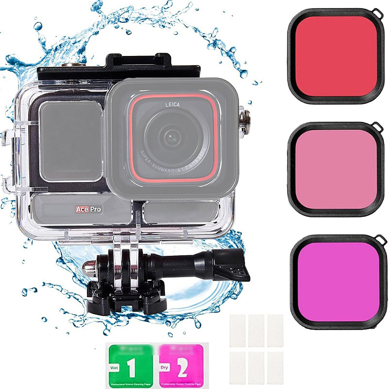 60M Dive Case Waterproof Housing Shell For Insta360 Ace Protective Cover Shell For Insta360 Ace Pro Sports Camera Accessories