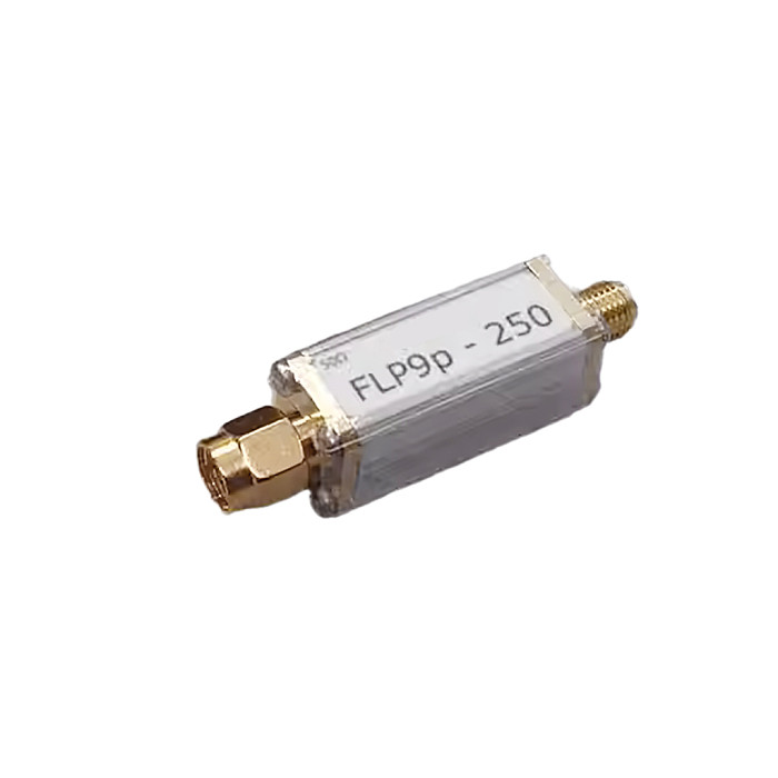 200MHz/250MHz Flat Passband 9th Step Low Pass Filter Discrete LC Components Small Size Form Factor SMA Female to Male Interface