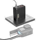 Fast Charger for DJI AIR 3/Avata 2 Gallium Nitride Battery Charger Head 100W PD QC3.0 Foldable Drone Charger USB-A/Type-C Output