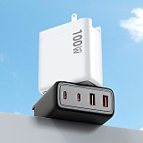 Fast Charger for DJI AIR 3/Avata 2 Gallium Nitride Battery Charger Head 100W PD QC3.0 Foldable Drone Charger USB-A/Type-C Output