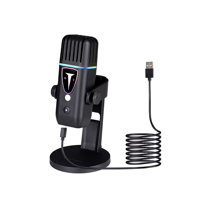 PD0-30 USB Condenser Microphone For Computer/Mobile phone/Live Recording/RGB Colorful Plug And Play Gaming And Esports Microphone