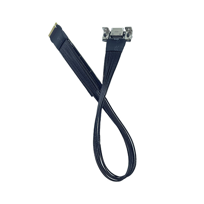 M.2 to Oculink 4i Extension Cable for M.2 Mkey NVME to SFF8612 Adapter Cable PCIe 4.0 X4 Gen4 Silver Plated Cable for PC Desktop