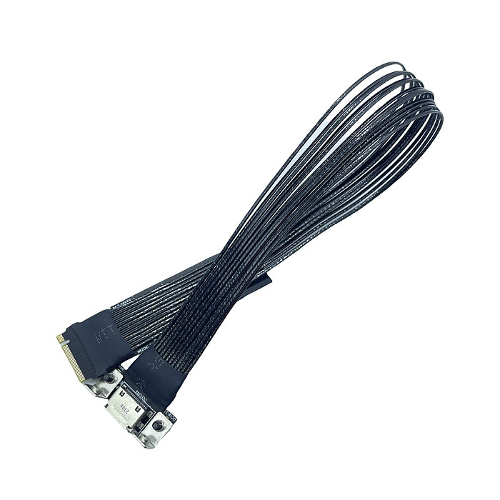 M.2 to Oculink 4i Extension Cable for M.2 Mkey NVME to SFF8612 Adapter Cable PCIe 4.0 X4 Gen4 Silver Plated Cable for PC Desktop