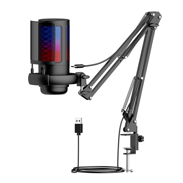 ME6P/ME6S USB Microphone Gaming Phone Voice Live Desktop RGB Recording Noise Reduction Capacitive Microphone