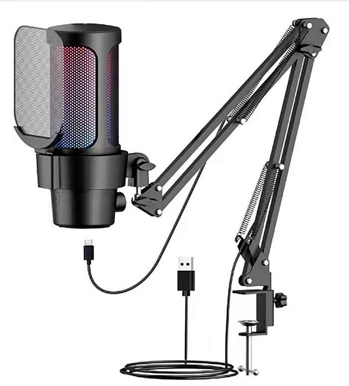 ME6P/ME6S USB Microphone Gaming Phone Voice Live Desktop RGB Recording Noise Reduction Capacitive Microphone