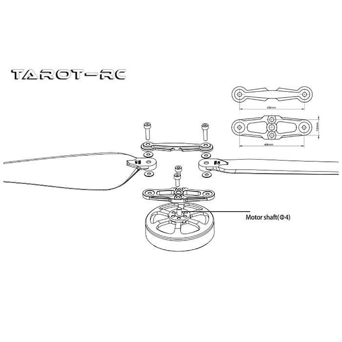 Tarot Propeller 14 inch Efficient Folding CW and CCW Propeller Holder Set 1455 TL100D35 Props for Hexacopter RC Muitirotor