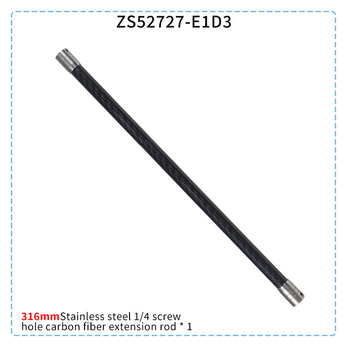 1/4 Screw Hole Extension Rod Double Head 12mm Carbon Fiber Tube Extended Shooting for DJI OSMO 360/GOPRO/Insta360 Sports Cameras