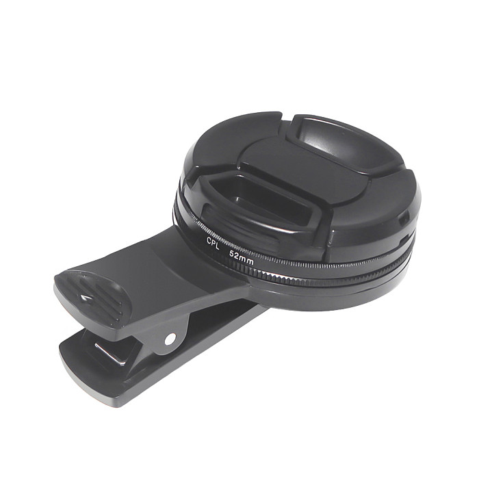 Universal 52mm Mobile Camera Lens Clip with CPL Filters Storage Bag Set for iPhone Huawei Samsung Xiaomi Android IOS Smartphone
