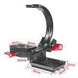 Semi-Circular Camera Lens Support Bracket Horizontal Vertical Photography for Sony Canon Nikon Fuji Video SLR Vlog Tripod Holder