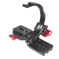 Semi-Circular Camera Lens Support Bracket Horizontal Vertical Photography for Sony Canon Nikon Fuji Video SLR Vlog Tripod Holder