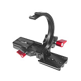 Semi-Circular Camera Lens Support Bracket Horizontal Vertical Photography for Sony Canon Nikon Fuji Video SLR Vlog Tripod Holder