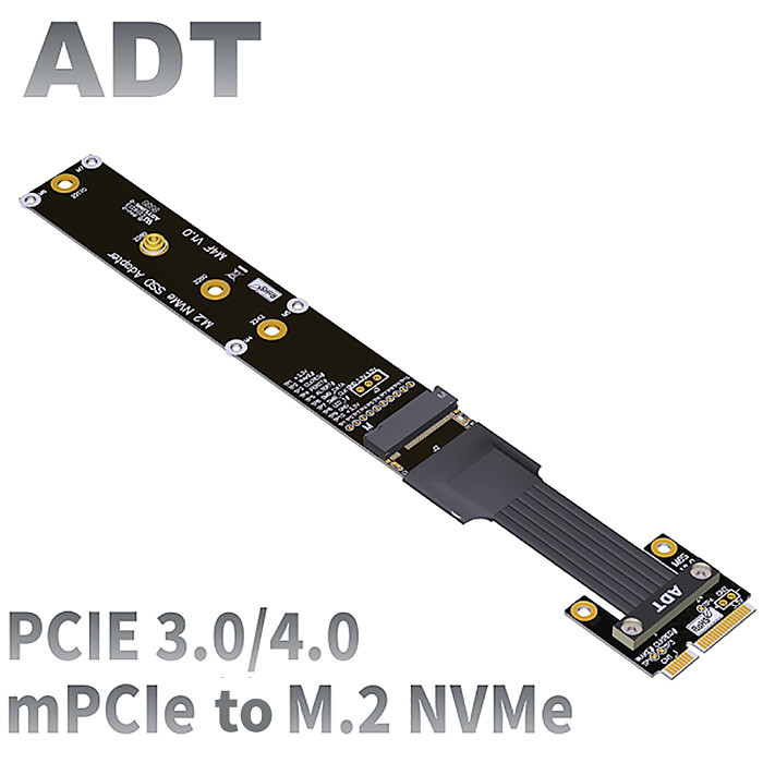 (ADT-LINK） Mini PCIe Wireless Network Adapter M.2 NVME SSD Extension Cable PCIe 4.0 3.0