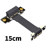 PCIe x1 to x1 Extension Cable 90° Dual Right Angle PCI-E 3.0 4.0 Adapter Cable for Sound Card Wireless Network Card Expansion