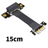 PCIe x1 to x1 Extension Cable 90° Dual Right Angle PCI-E 3.0 4.0 Adapter Cable for Sound Card Wireless Network Card Expansion