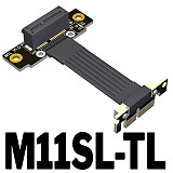 PCIe x1 to x1 Extension Cable 90° Dual Right Angle PCI-E 3.0 4.0 Adapter Cable for Sound Card Wireless Network Card Expansion