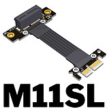 PCIe x1 to x1 Extension Cable 90° Dual Right Angle PCI-E 3.0 4.0 Adapter Cable for Sound Card Wireless Network Card Expansion