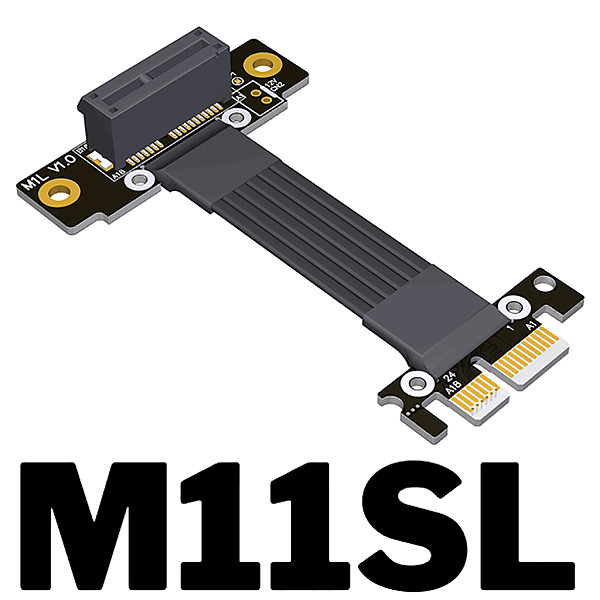 PCIe x1 to x1 Extension Cable 90° Dual Right Angle PCI-E 3.0 4.0 Adapter Cable for Sound Card Wireless Network Card Expansion