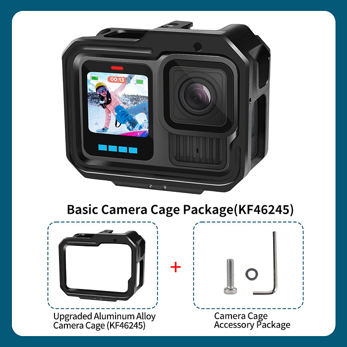 For GOPRO13/12/11/10/9 Upgrade Magnetic Folding Card Protection Frame Camera Cage Expandable Installation M52 Filter Sports Camera