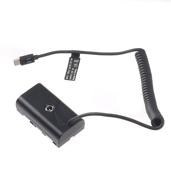 Type C USB to NP-F550 Analog Dummy Battery With Spring Wire For Sony F530 F550 F570 F750 F770 F970 Camera External Power Supply