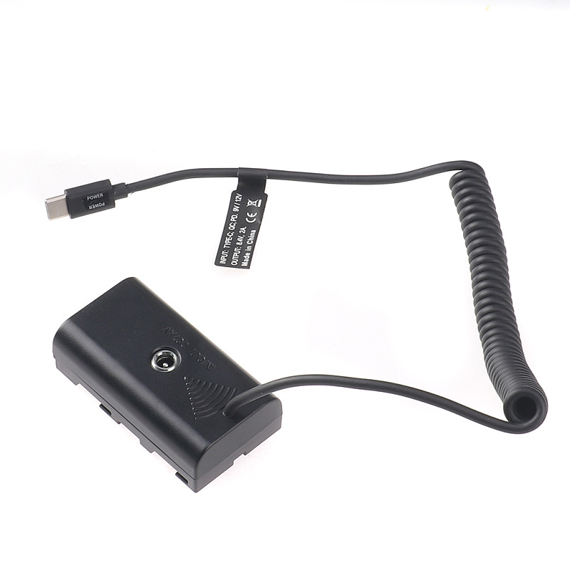 Type C USB to NP-F550 Analog Dummy Battery With Spring Wire For Sony F530 F550 F570 F750 F770 F970 Camera External Power Supply