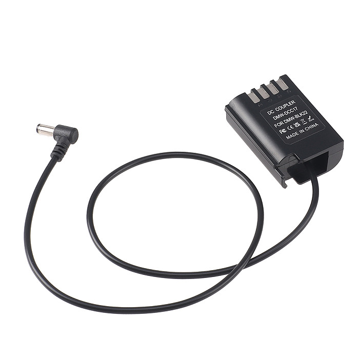 DMW-BLK22 Camera Dummy Battery DMW-DCC17 DC Coupler 5.5x2.1mm Male with 60cm Cable For Panasonic LUMIX S5/S52/GH6/S1II Camera