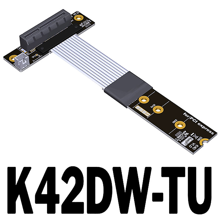 ADT-Link PCIe x4 Extension Adapter Cable Support NVMe SSD Interface PCIE 4.0x4 Full Speed K42DW K42DP K42DT-TU With Power Cord