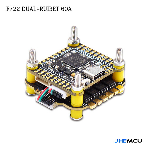 JHEMCU FPV F7 Tower F722 Flight Control 8-bit 60A Four in One 3-6S GF30F722-DUAL Flight Controller For Drone