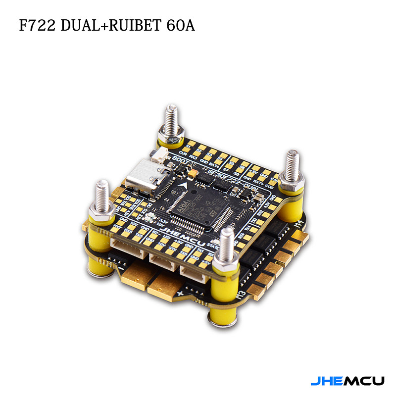 JHEMCU FPV F7 Tower F722 Flight Control 8-bit 60A Four in One 3-6S GF30F722-DUAL Flight Controller For Drone