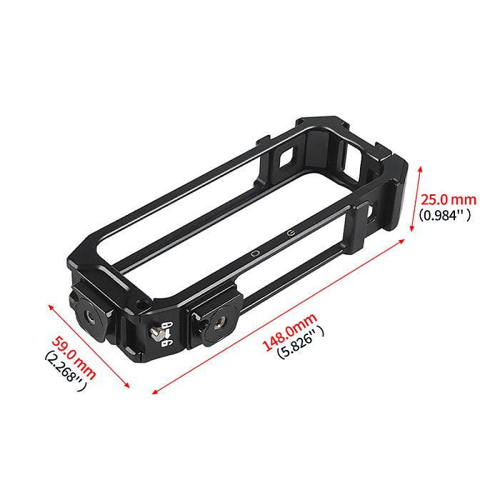 Aluminum Alloy X4 Camera Cage Expansion Protective Frame 1/4 Magnetic Foldable Adapter Cold Shoe for Insta 360 X4 Action Camera
