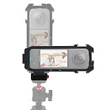 Aluminum Alloy X4 Camera Cage Expansion Protective Frame 1/4 Magnetic Foldable Adapter Cold Shoe for Insta 360 X4 Action Camera